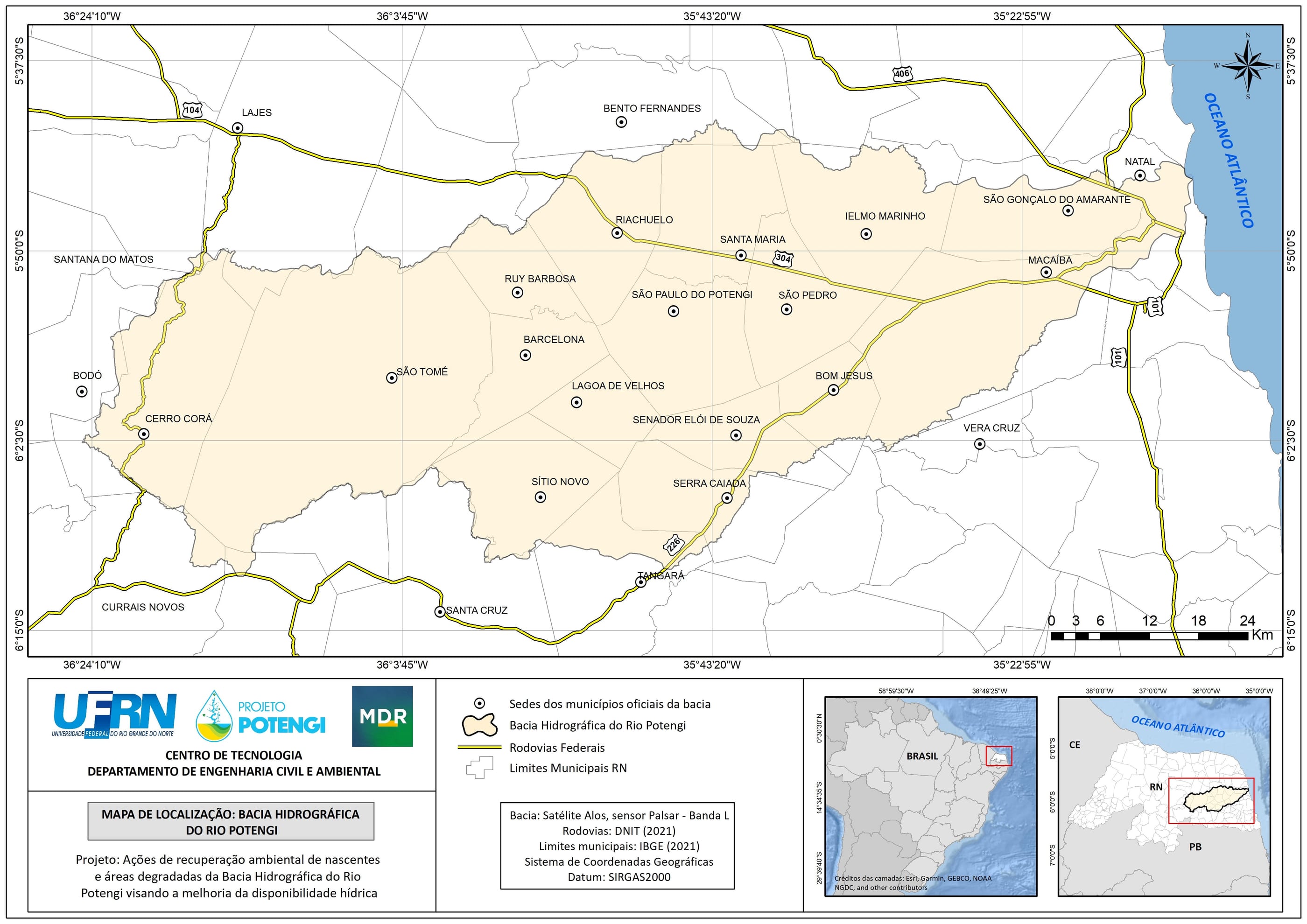 Localização da Bacia Hidrográfica do Rio Potengi