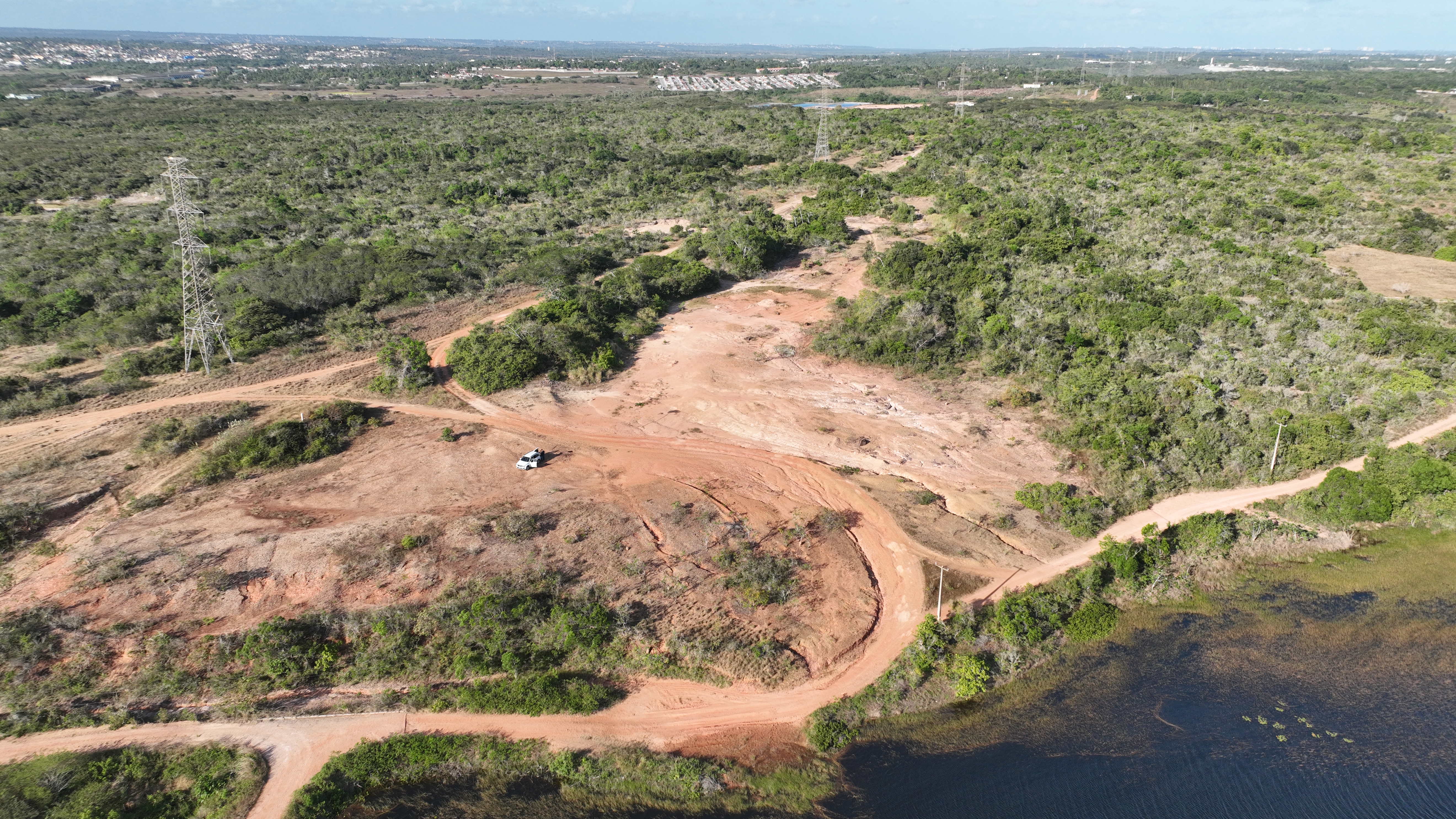 Vista aérea de área de recuperação ambiental na Escola Agrícola de Jundiaí